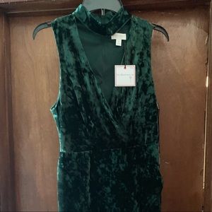 Emerald Green Velvet Cocktail Dress